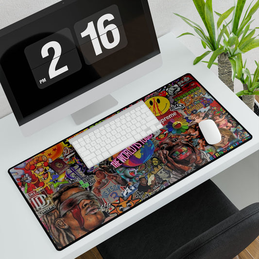 Vibrant Art Desk Mat - "The World Is Yours"